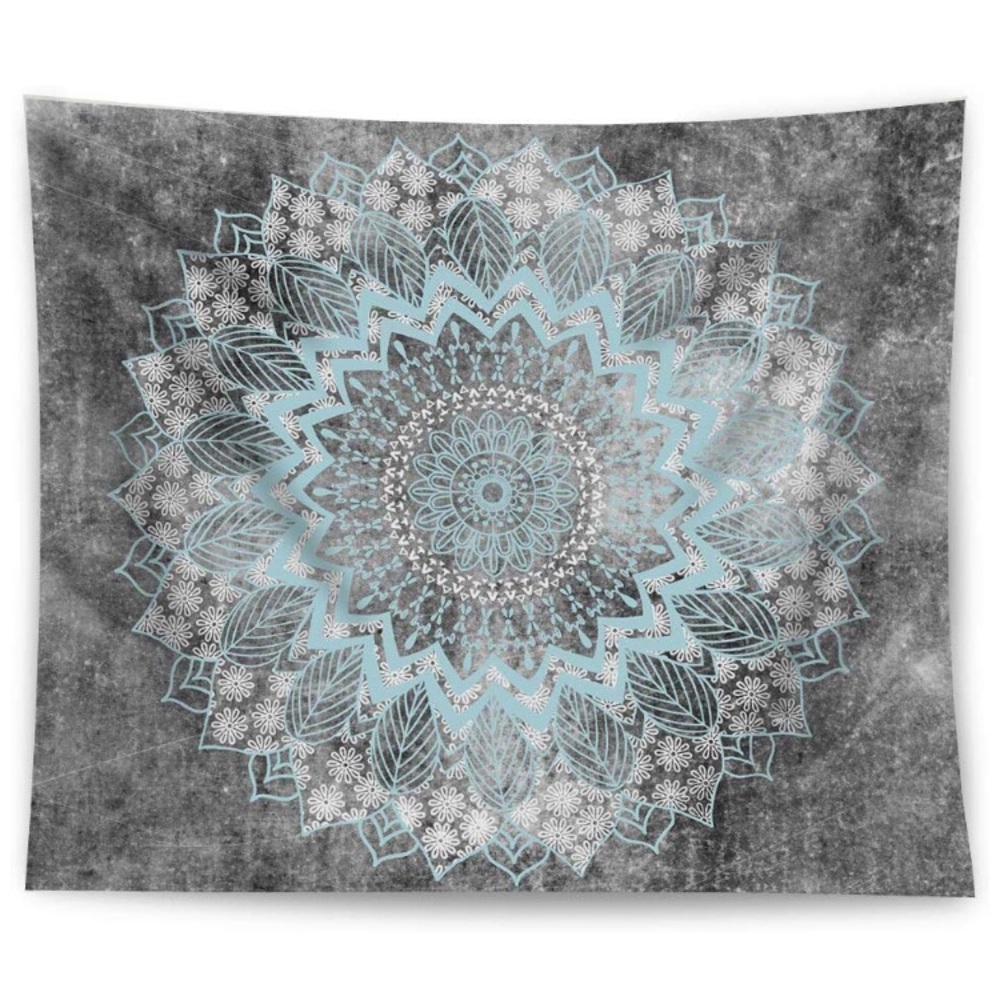 Blue and grey tapestry